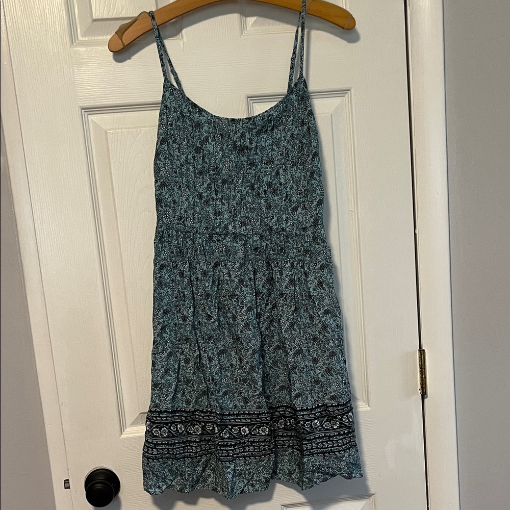 Old Navy Teal Floral Spaghetti-Strap Mini Dress